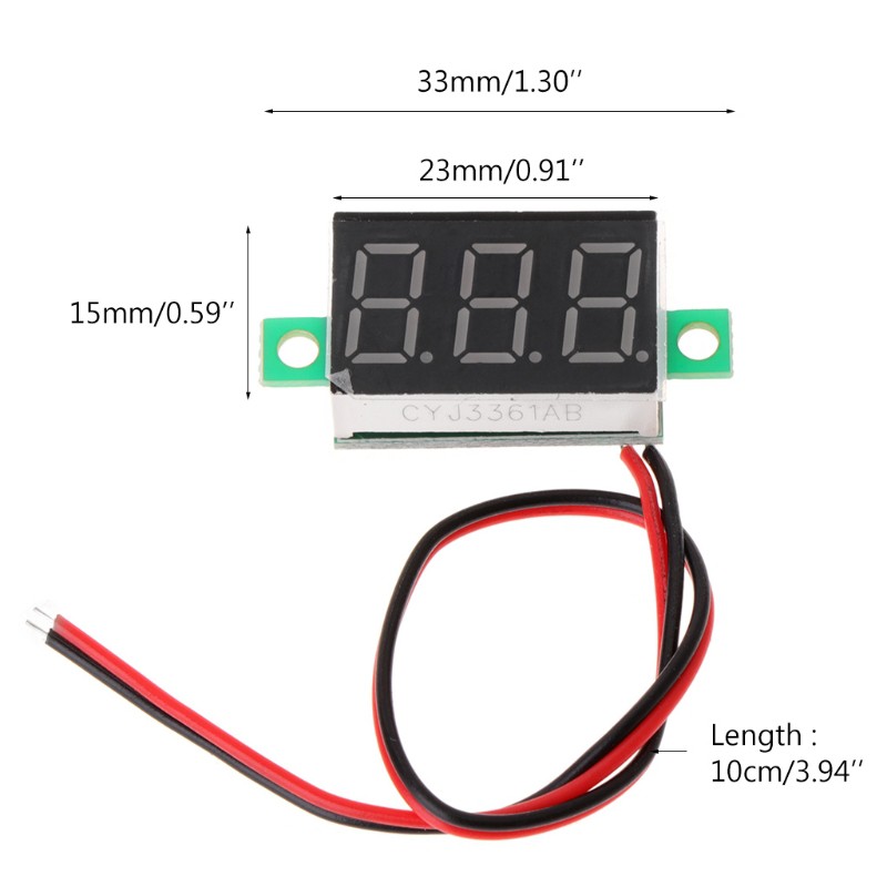 Vôn kế kỹ thuật số 0.36 &quot; 2 dây DC 2.50 đến 32.0v