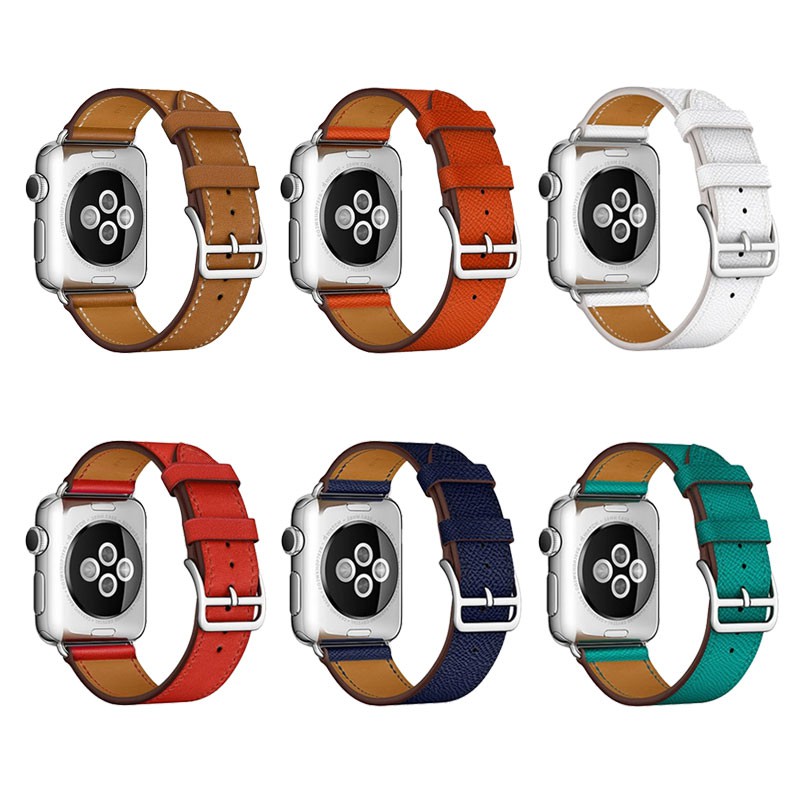 HERMES Dây Đeo Bằng Da Thật Mềm Cho Đồng Hồ Thông Minh Apple Watch 6 / 4 / 23