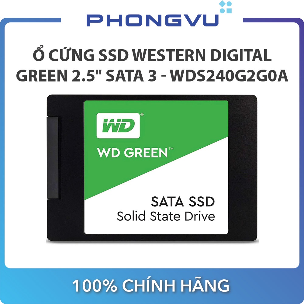 Ổ cứng SSD WD Green 240GB 2.5&quot; SATA 3 (WDS240G2G0A) - Bảo hành 36 tháng