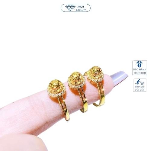 Nhẫn kim tiền mặt cầu tròn nhẫn nữ gold mẫu mới 2022