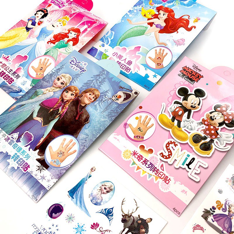 Hình xăm dán chống nước đa dạng chủ đều cho bé trai và bé gái thỏa thích sáng tạo cùng bạn bè Disney /Elsa/Spider Man/Hero/Princess/PAW Patrol/Unicorn