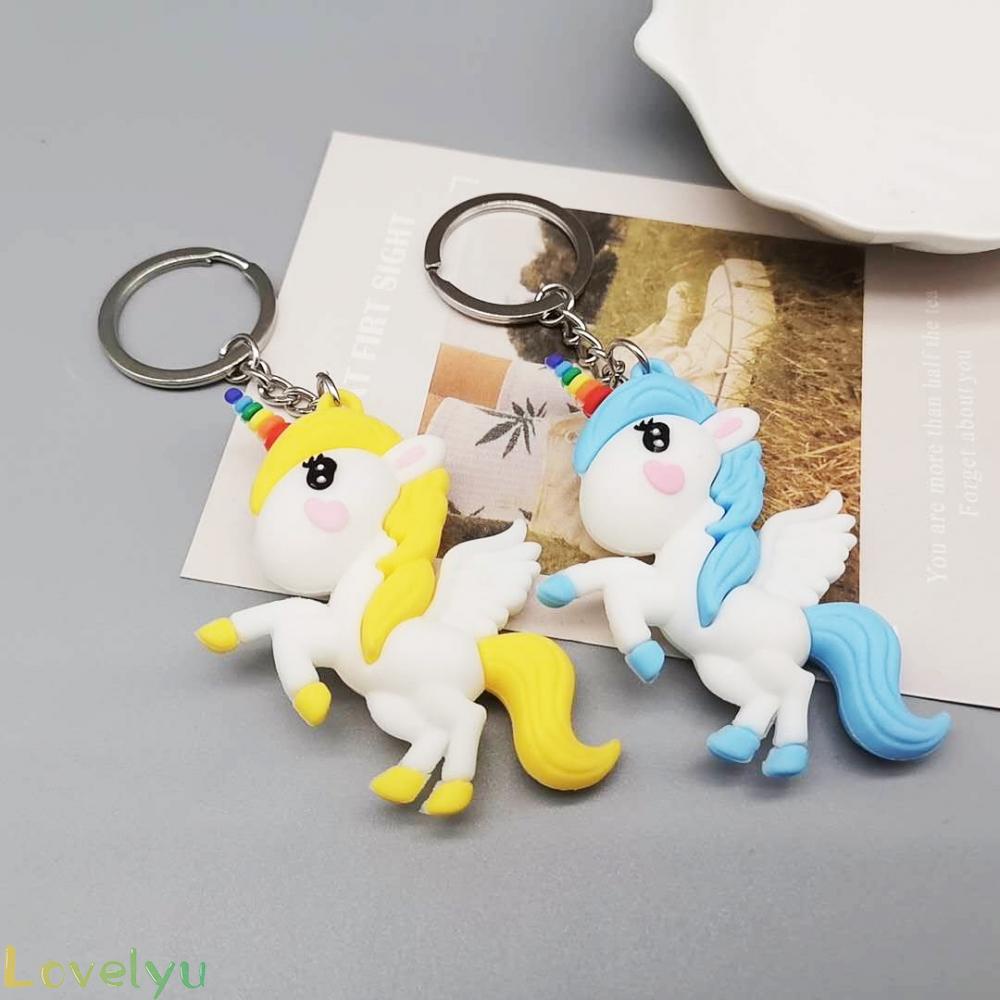 Móc khóa 3D hình Unicorn cầu vồng thích hợp làm quà tặng