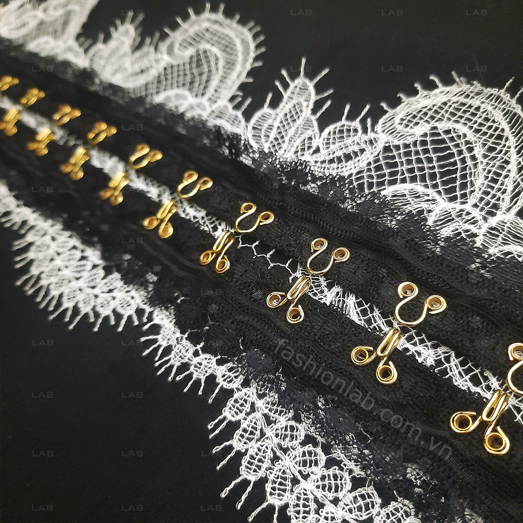 Dây móc cài dải liền móc đồng viền ren  #0202