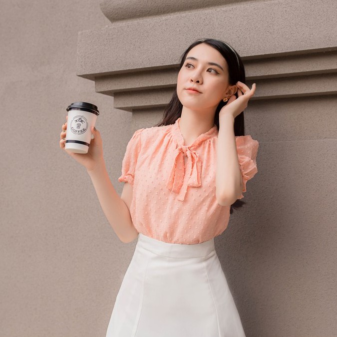 MINX - Áo Chiffon Bow Tie Blouse