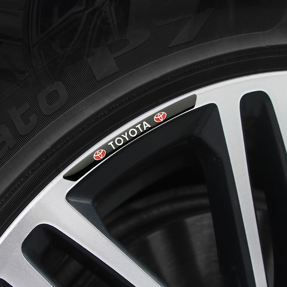 4 cái Huy hiệu Xe hơi Nhôm Bánh xe Trung tâm Sticker Dán trang trí vành xe TOYOTA cho Vios Fortuner Hilux Corolla Ralink