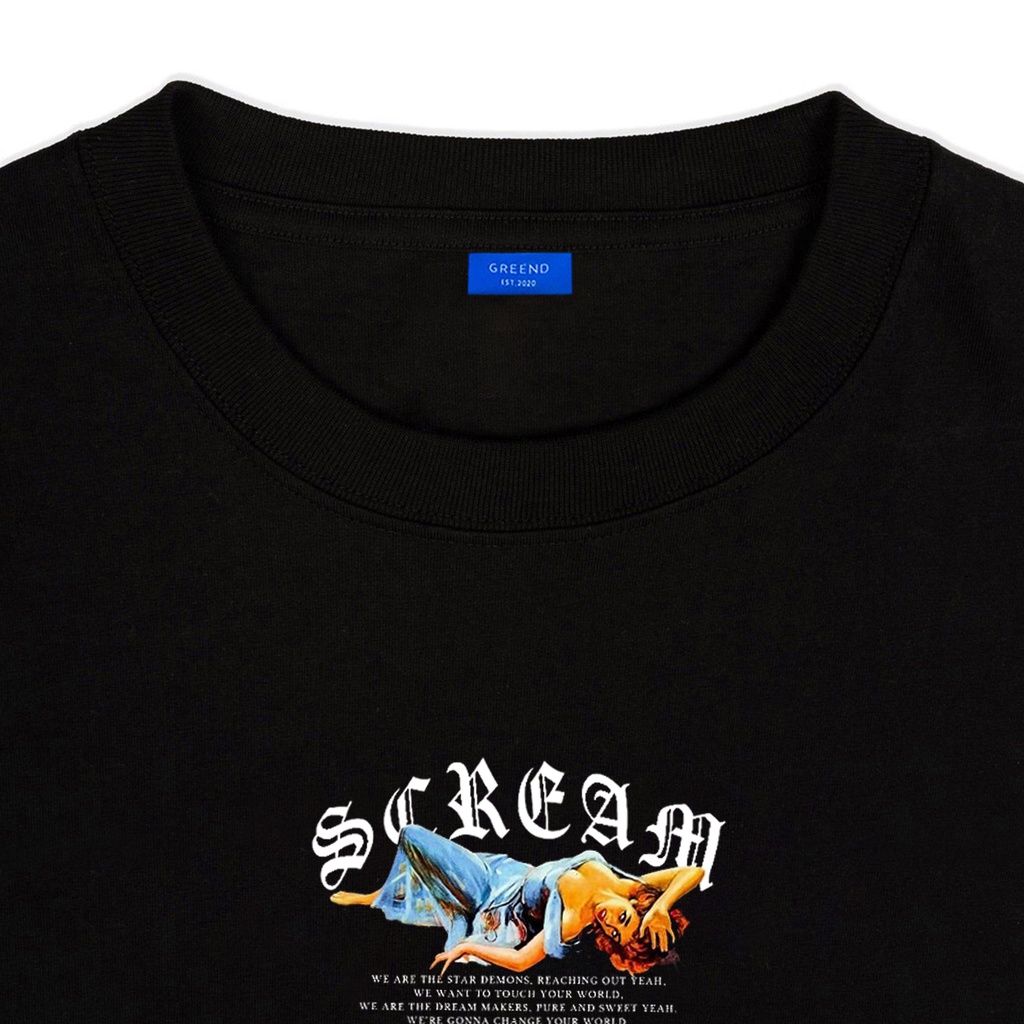 Áo Thun GREEND Unisex Local Brand Tay Lỡ Oversize Wash/Black/White  Dream Makers T-Shirt TS049
