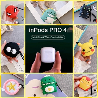 Vỏ bảo vệ hộp sạc tai nghe AirPods 4/AirPods Pro 4/Inpod Pro4/AirPods 4 Mini 4 Inpods 4 bằng silicon hoạt hình 3D