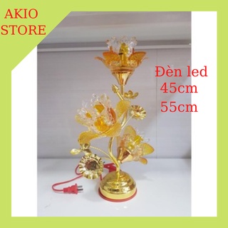 Đèn thờ hoa sen 3 bông thủy tinh loại 40cm , 50cm , 60cm
