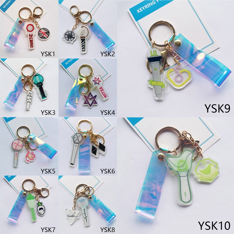 Móc Khóa Đèn Laser In Logo Nhóm Nhạc Kpop ATEEZ