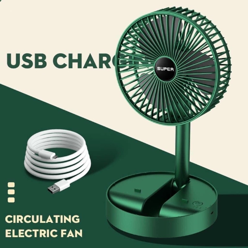 QUẠT TÍCH ĐIỆN/ SẠC ĐIỆN MINI GẤP GỌN/ XOAY 180 ĐỘ/  3 TỐC ĐỘ GIÓ