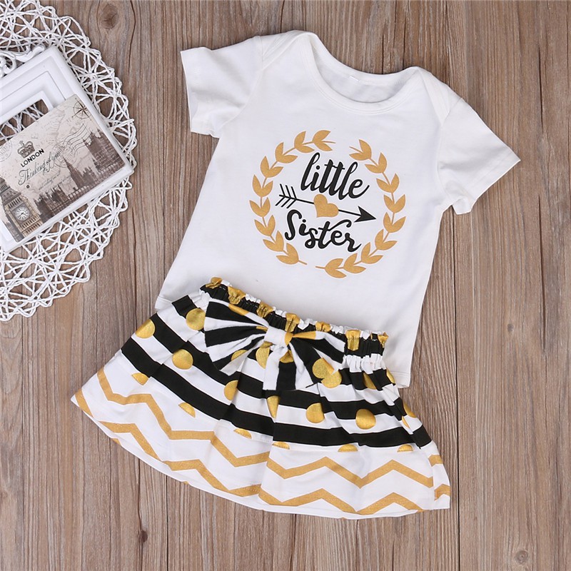 Bộ áo bodysuit kèm chân váy cực dễ thương cho bé