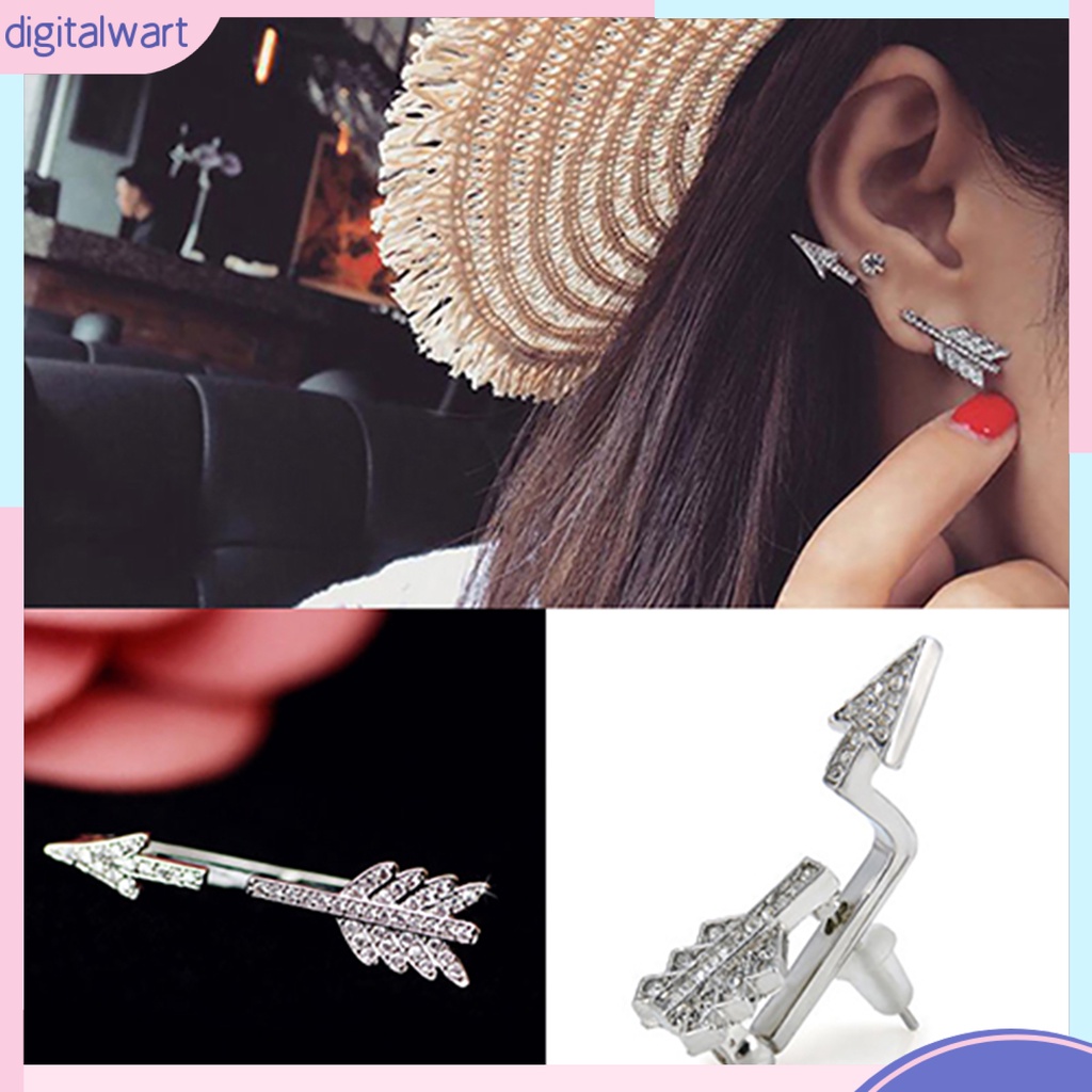 Khuyên tai đơn hình mũi tên đính đá lấp lánh sang trọng độc đáo dành cho nữ