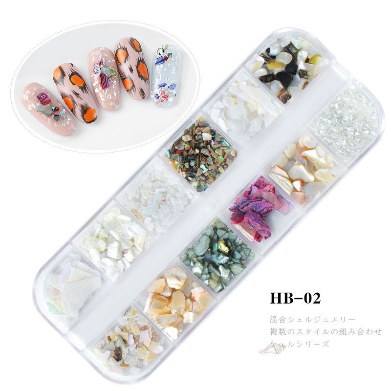 Set sỏi mix xà cừ trang trí móng - Phụ kiện trang trí Nail