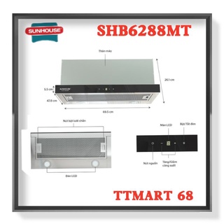Máy Khử Mùi Âm Tủ INOX Cao Cấp SUNHOUSE SHB6288MT