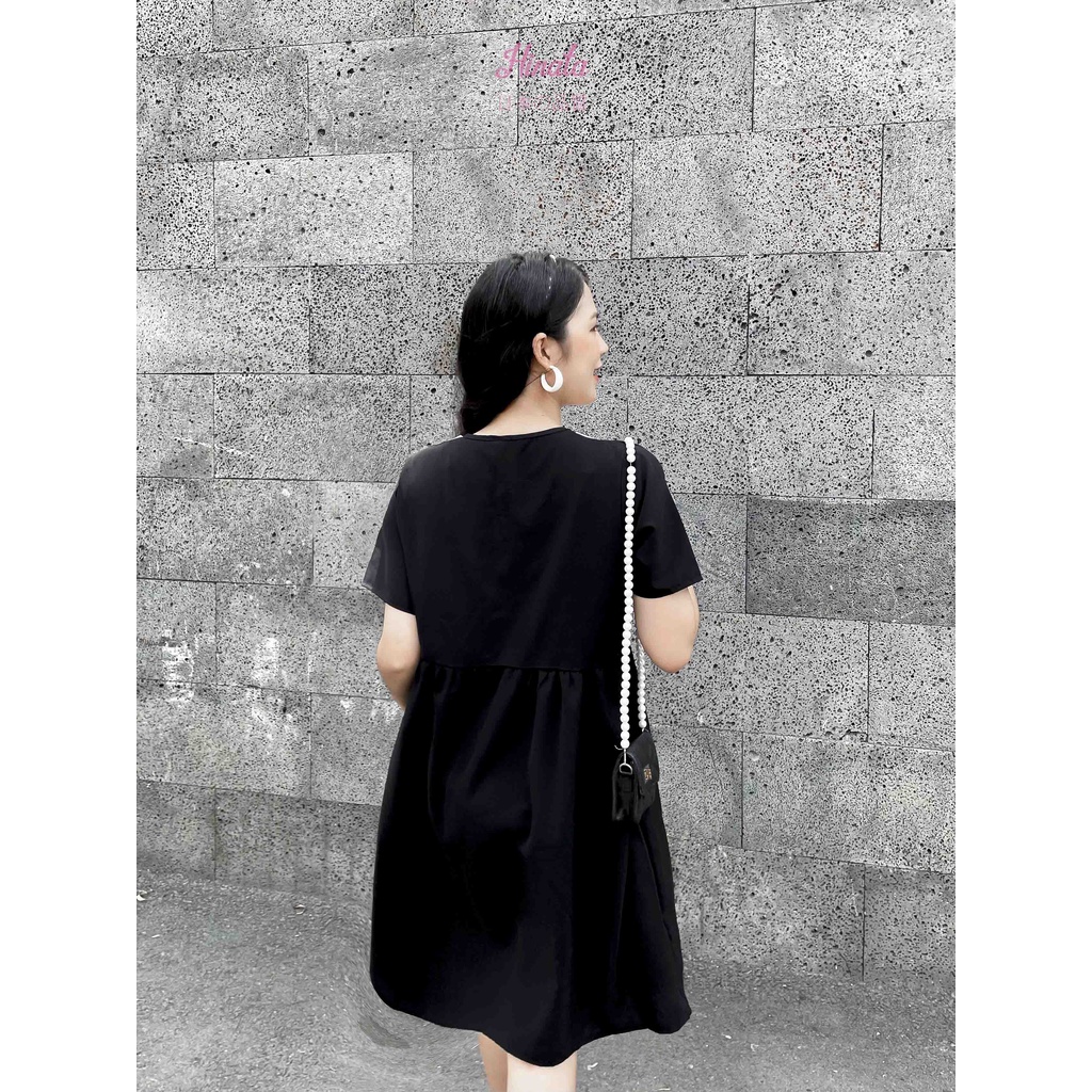 Đầm bầu xoè đơn giản phối nơ trước ngực xinh xắn HINATA DB031