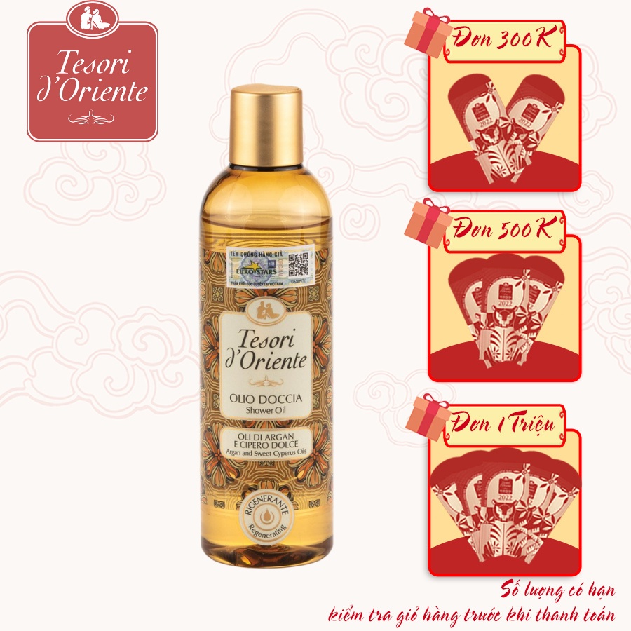 Tinh dầu tắm Tesori d'Oriente Argan và Cyperus - Argan & Cyperus Oils 250ml | BigBuy360 - bigbuy360.vn