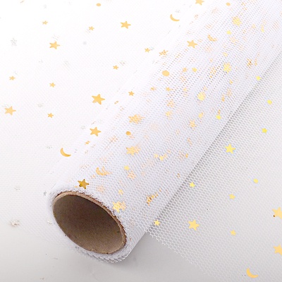 (4,5m*50cm) Voan sao kim tuyến .cuộn lưới voan sao kim tuyến