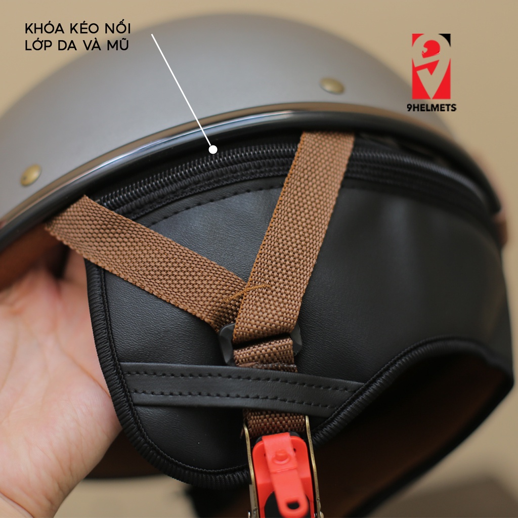 Mũ bảo hiểm 1/2 đầu Napoli haley size 56-60 cm nón bảo hiểm nửa đầu màu sắc đa dạng lót đệm mút xốp EPS