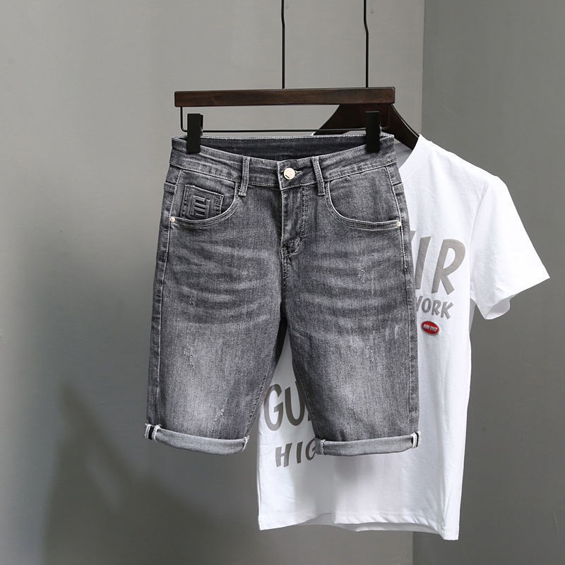 Quần Jeans Lửng Thêu Chữ Thời Trang Cho Nam