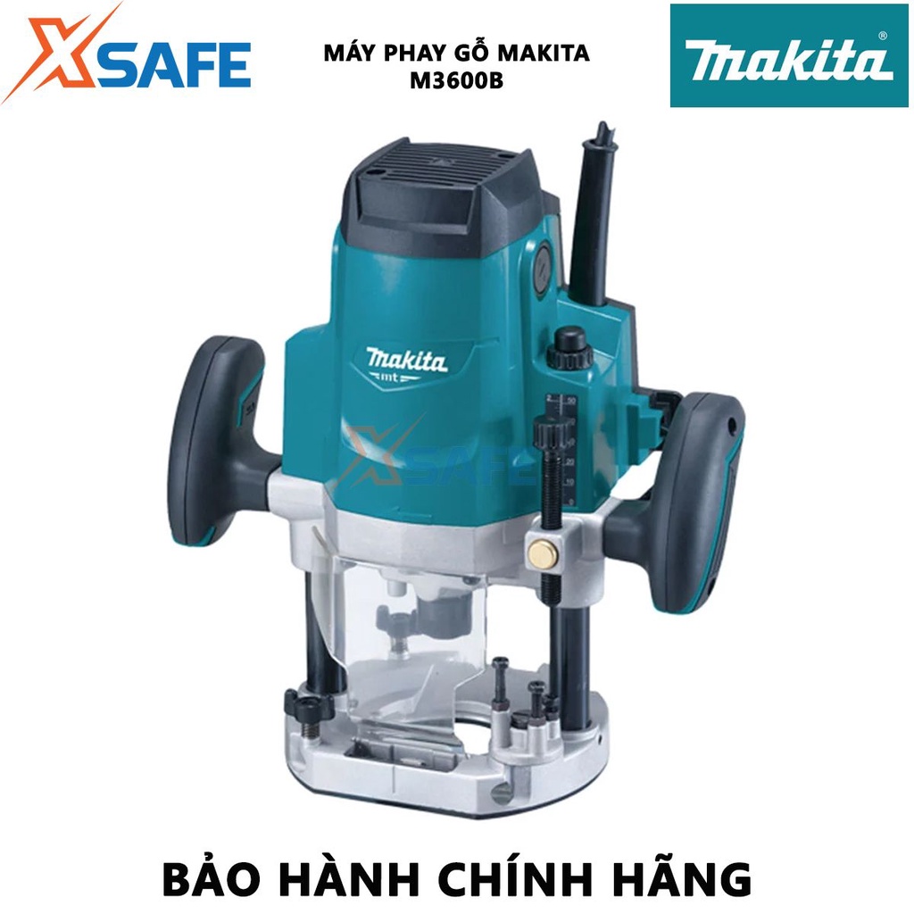 Máy phay MAKITA M3600B 1650W Máy phay gỗ mini tốc độ không tải 22000, tay cầm núm vặn và báng mềm - Chính hãng [XSAFE]