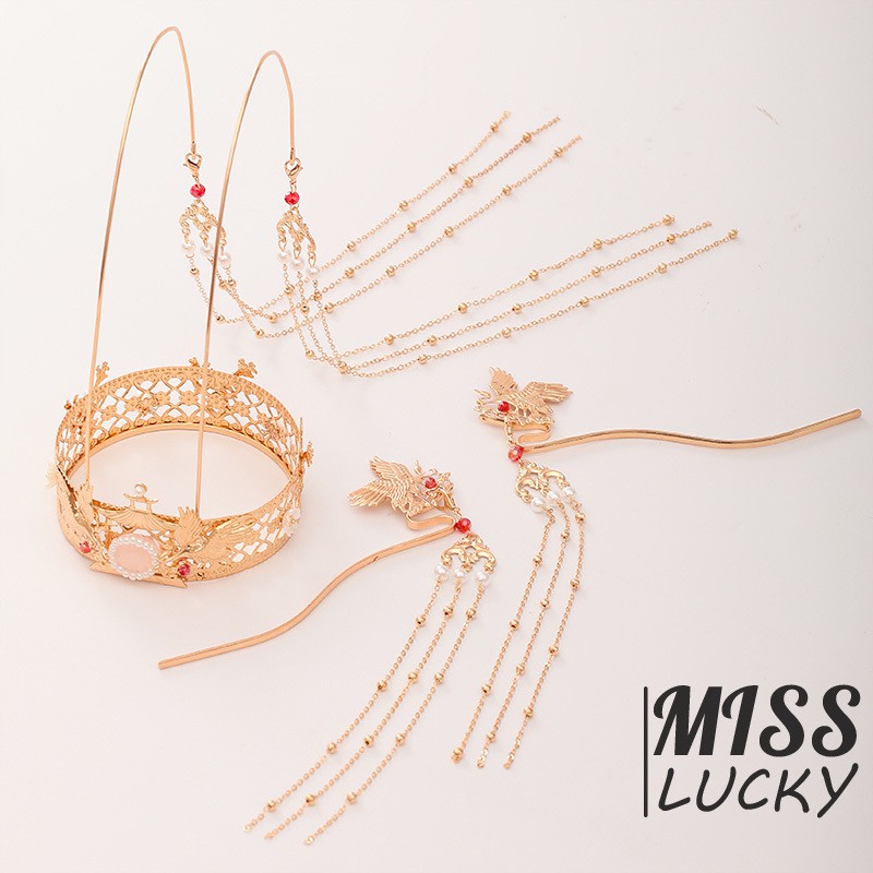 Bộ trâm và vương miện phong cách Trung Hoa cổ điển cho nữ
