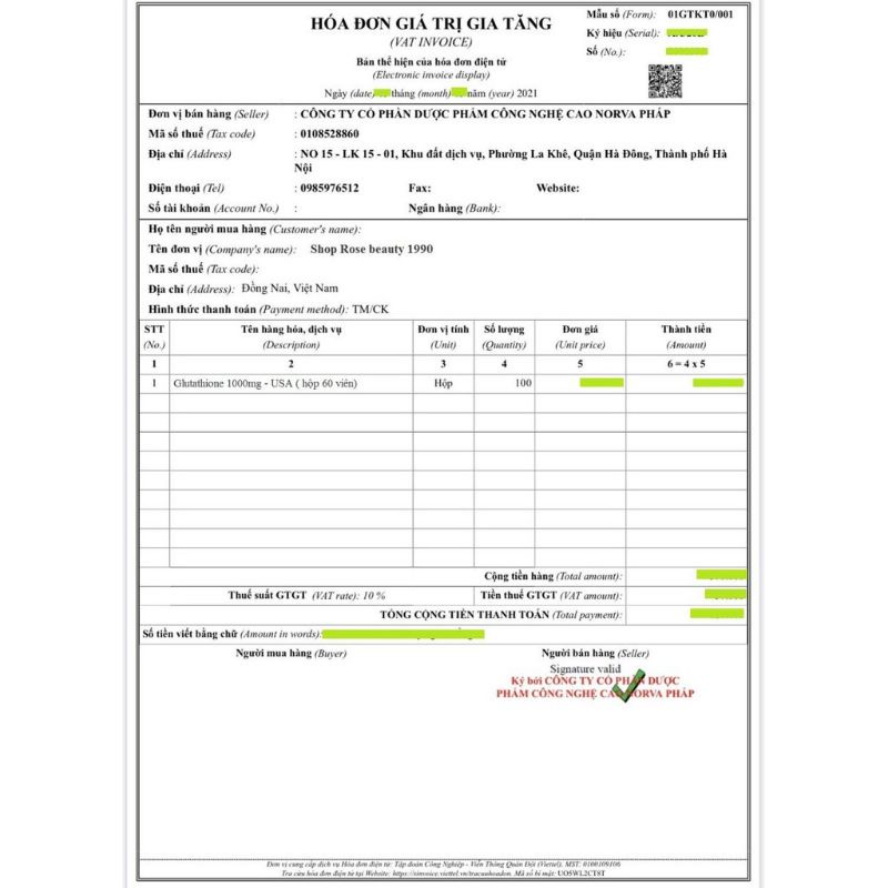 Viên uống trắng da GLUTATHION 1000mg Làm trắng da