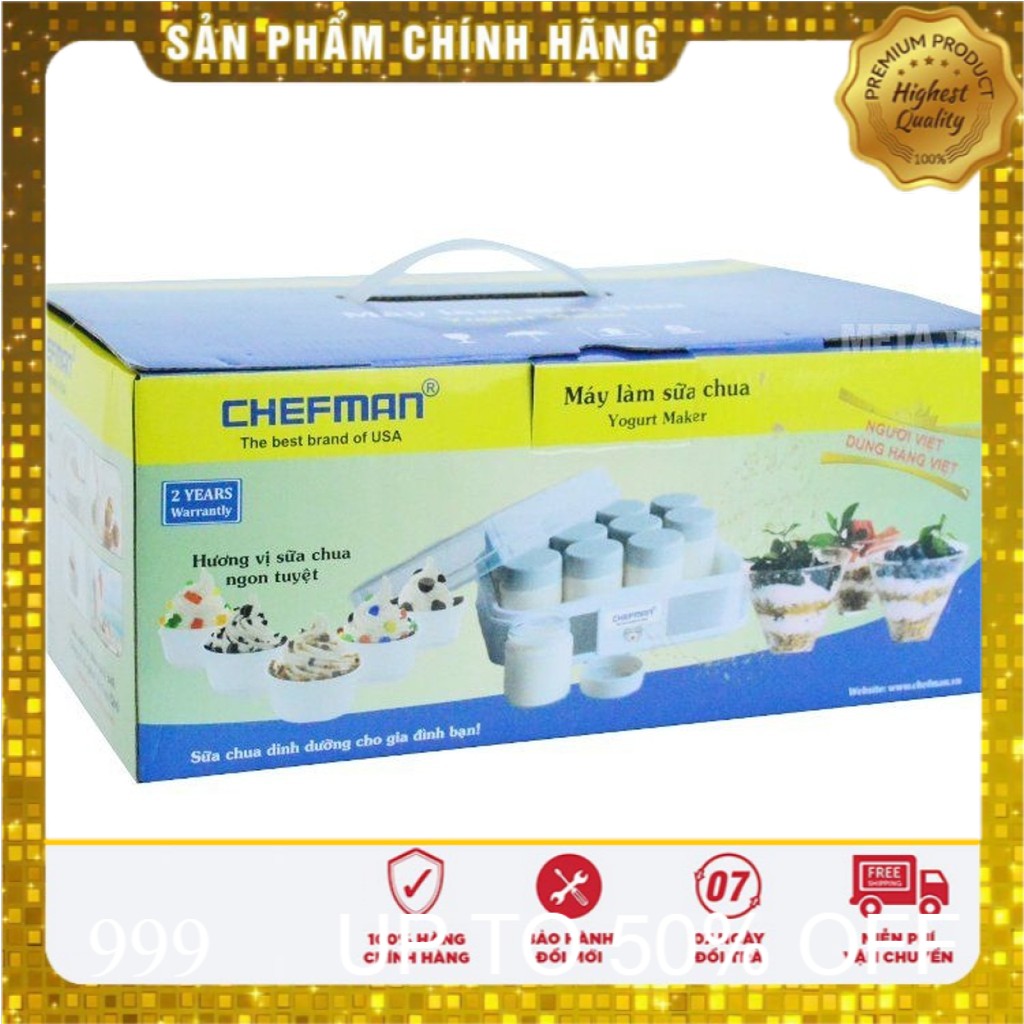 Máy làm sữa chua Chefman CM-311T 12 cốc thủy tinh