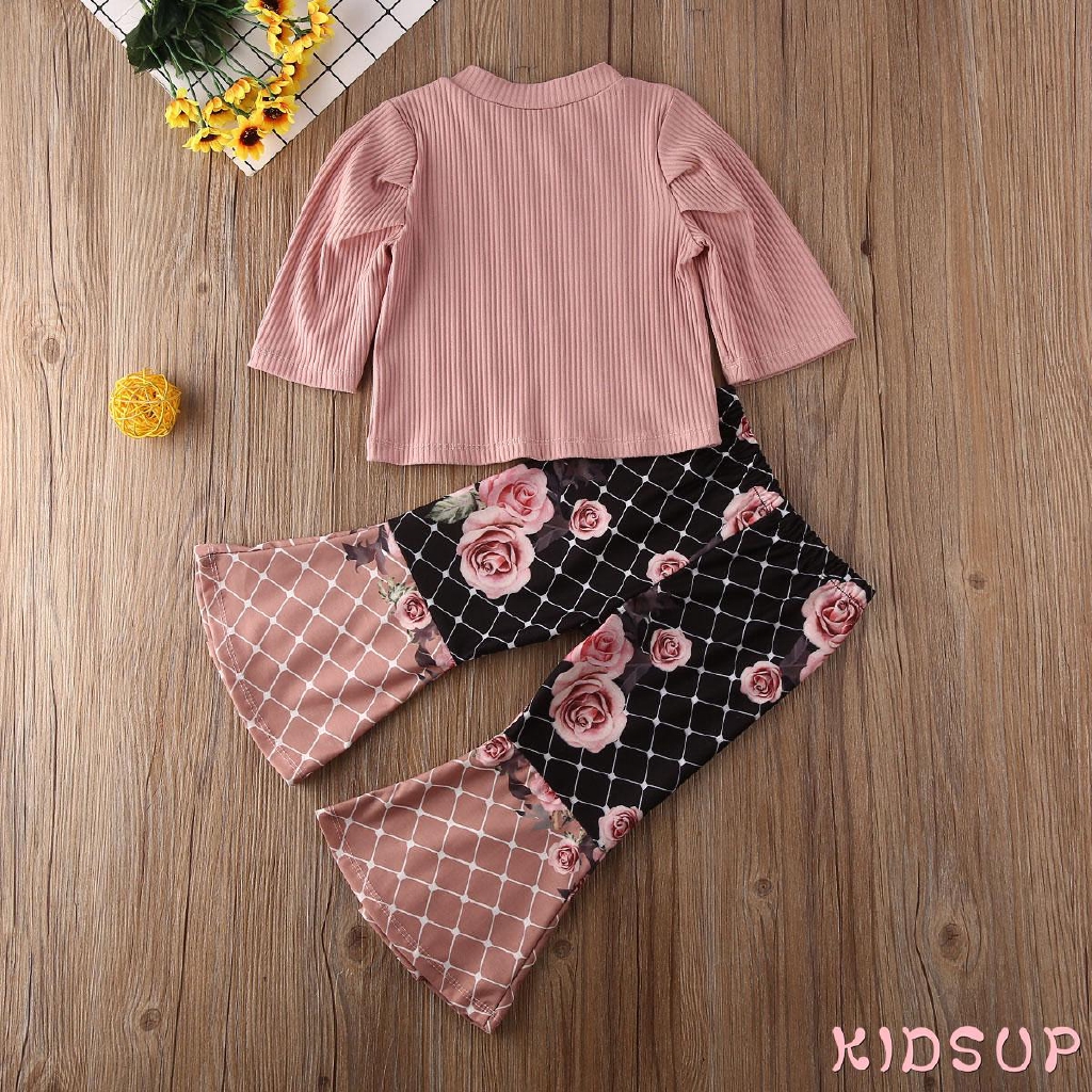 ✨KidsupToddler Kids Baby Girls Tops T-shirt+Long Pants Outfits Clothes Set