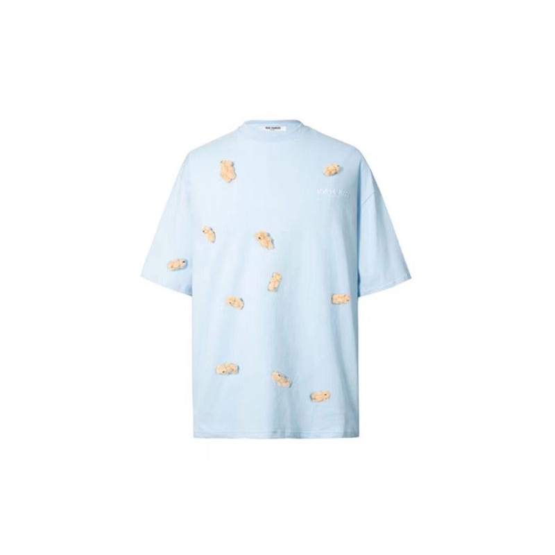 Áo phông 13De Marzo đính nhiều gấu 4 màu đen trắng xanh hồng