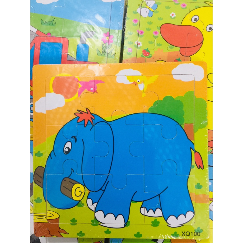 Đồ chơi xếp hình Tranh Ghép gỗ 9 miếng cho bé phát Triển Trí Tuệ