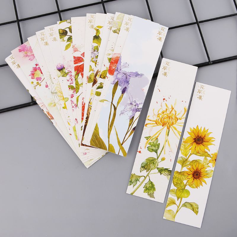Set 30 Thẻ Đánh Dấu Trang Sách Bằng Giấy Họa Tiết Vẽ Kiểu Trung Hoa Cổ Điển Sáng Tạo