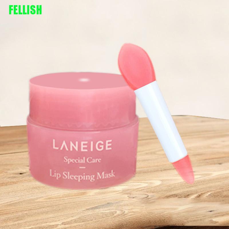 Cọ silicone mini hai đầu dùng đắp mặt nạ môi màu hồng dễ thương