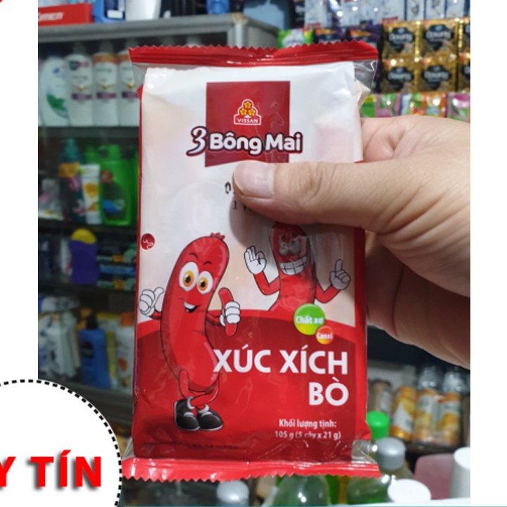 Xúc xích bò 3 bông mai tiệt trùng Vissan 105g (5 cây) - SibMart Việt Nam - SC0036