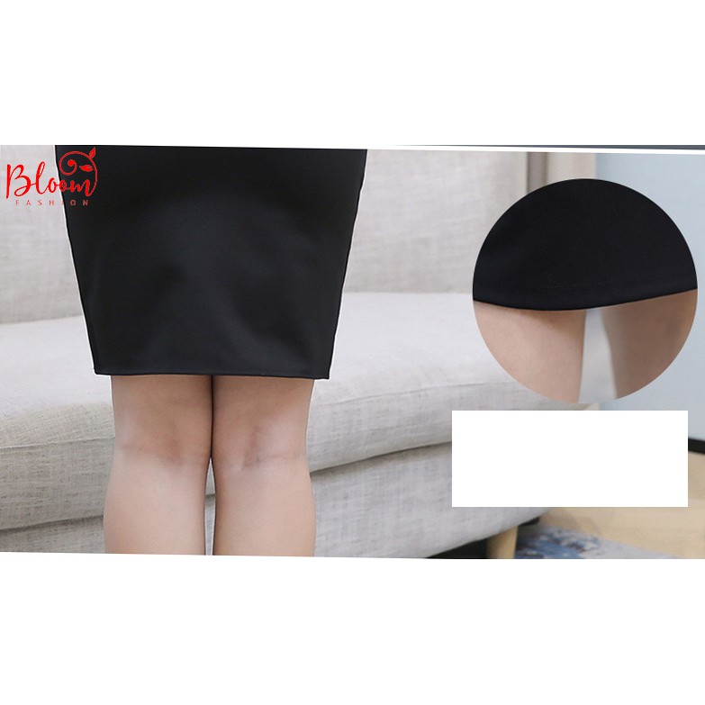 Chân váy bigsize công sở Chân váy bút chì đen ôm suông xẻ tà sau | Chất Umi HQ Hàng VNXK | Tặng dây buộc tóc Scrunchies | BigBuy360 - bigbuy360.vn