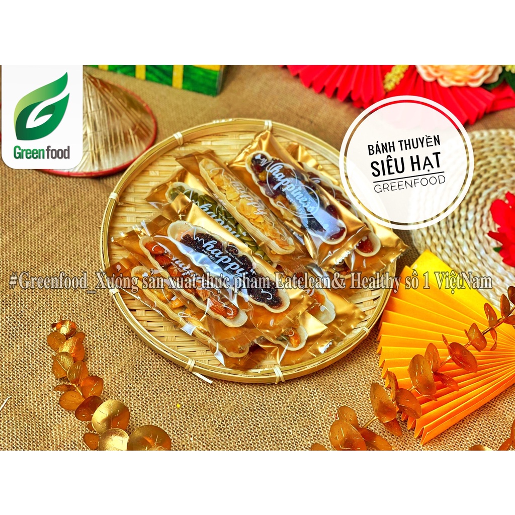 BÁNH THUYỀN GREENFOOD mix Siêu hạt dinh dưỡng và Hoa quả sấy ăn kiêng, giảm cân, không đường dành cho eatclean healthy