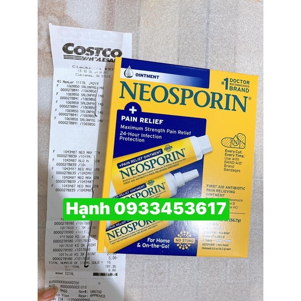 (hàng Mỹ bill cosco) kem Neosporin_hộp 3 tuýp của Mỹ