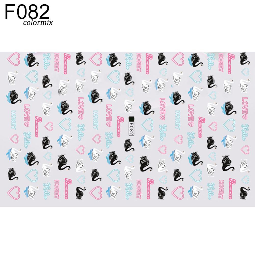 1 Tờ Miếng Dán Móng Tay Hình Chim Hồng Hạc Hoạt Hình 3D DIY Thời Trang