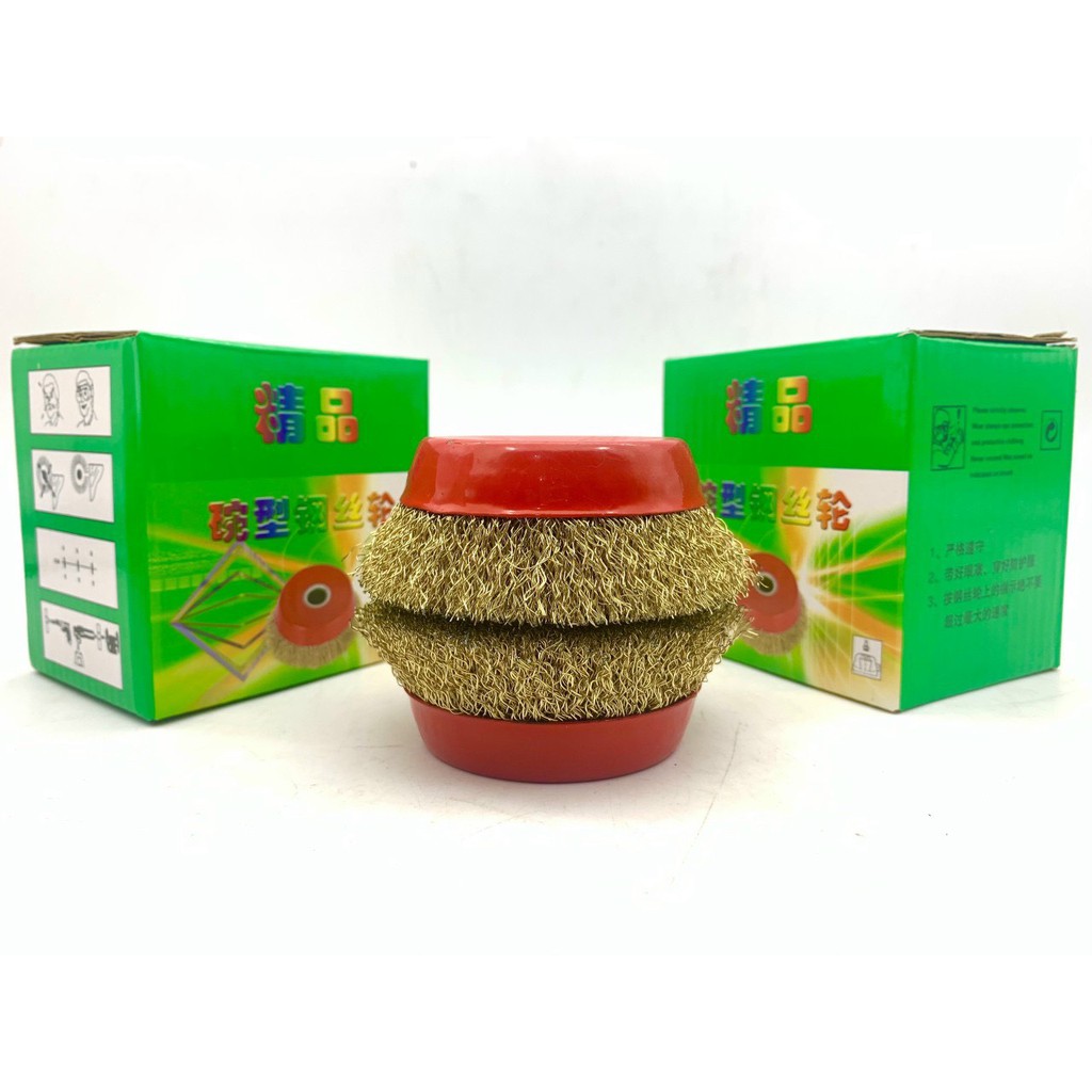 ❖GIÁ TỐT❖ Chổi đánh rỉ sét, chén cước kẽm vàng dùng cho máy cầm tay loại 10mm ✽ ĐÁNH BAY RỈ SÉT CỦA KIM LOẠI, MÁY MÓC