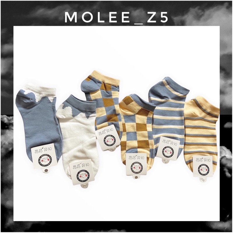 Set 6 đôi tất cổ ngắn kẻ caro