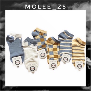 Set 6 đôi tất cổ ngắn kẻ caro