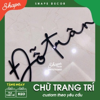 Chữ nổi trang trí phòng