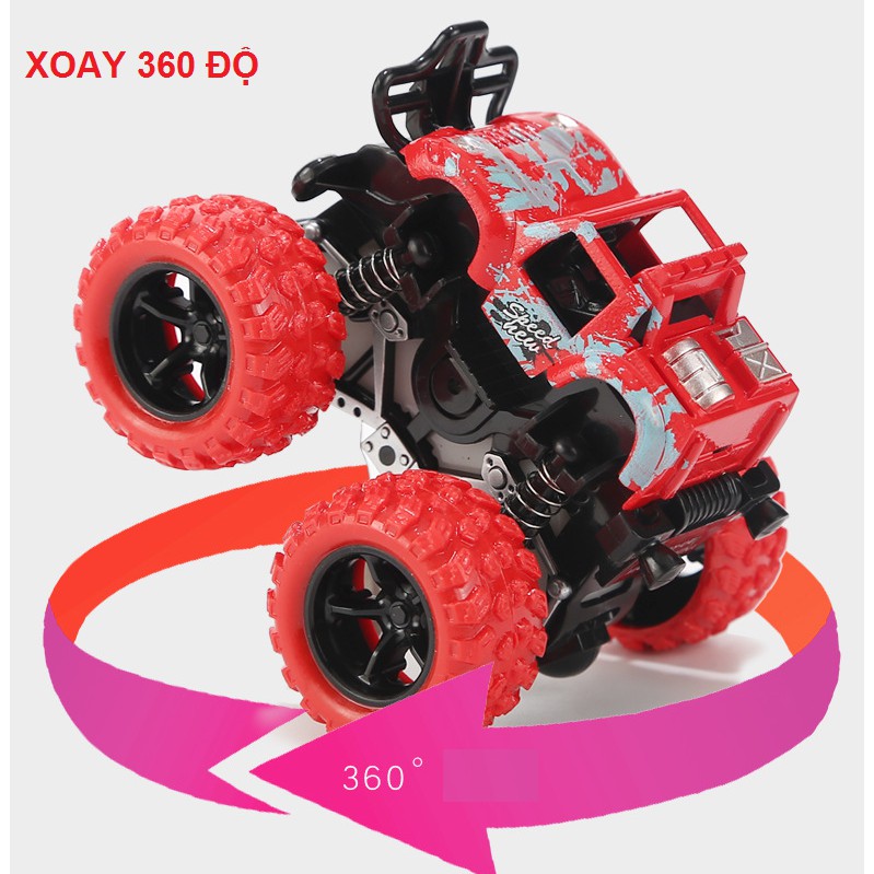 Đồ chơi trẻ em xe ô tô monster truck đẩy trớn xoay 360 độ bằng nhựa an toàn cho trẻ em(xe màu ngẫu nhiên)