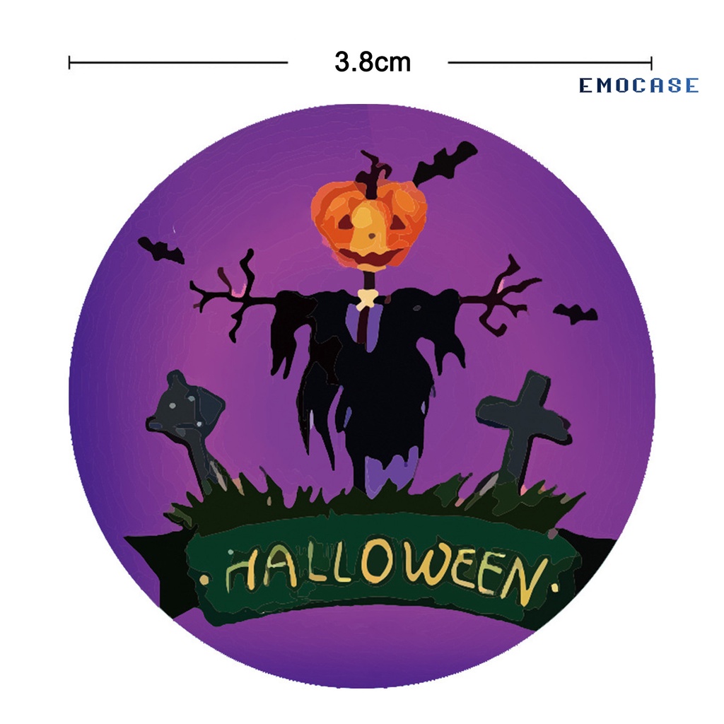 Cuộn 500 Nhãn Dán Trang Trí Halloween Tự Dính Nhỏ Gọn