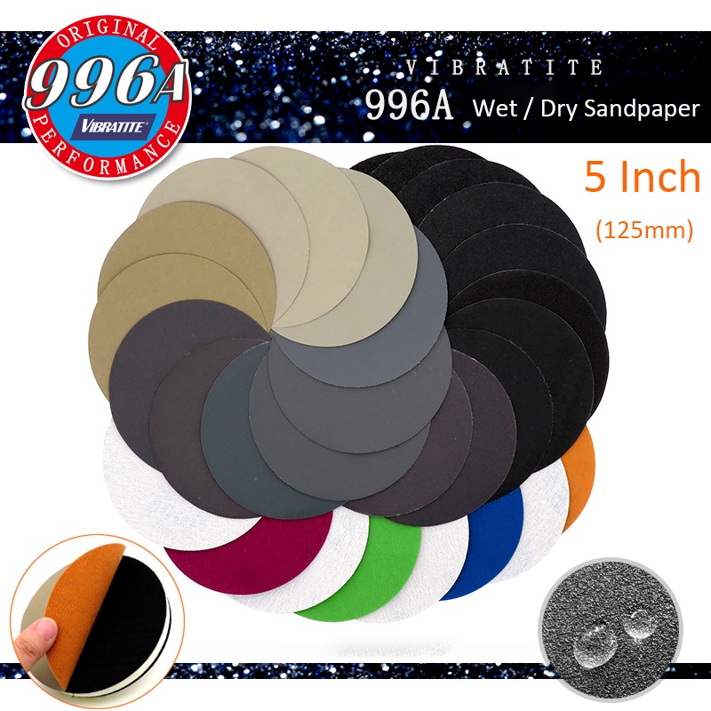 Giấy Nhám Ướt Và Khô 5 Inch  996A 60# -10000# Giấy Nhám Đánh Bóng Hình Tròn