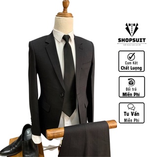 [Flash Sale] Bộ vest nam Hàn Quốc, áo khoác Blazer kẻ karo đen-Shop Suit