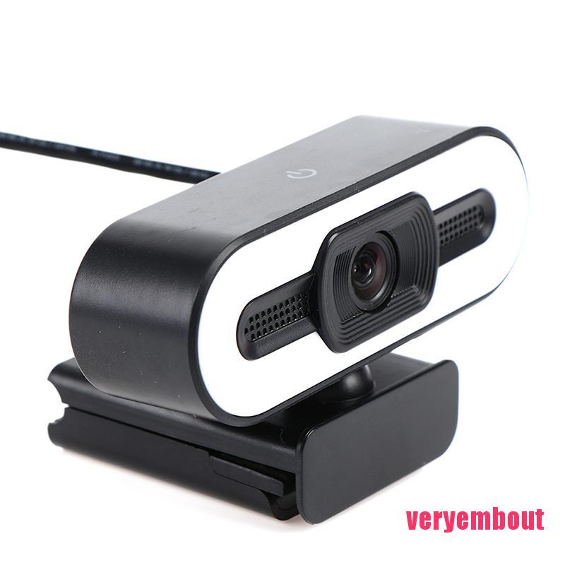 1PCS 2K Webcam HD w/Microphone Ring Light USB 2.0 Web Camera for PC Lapto