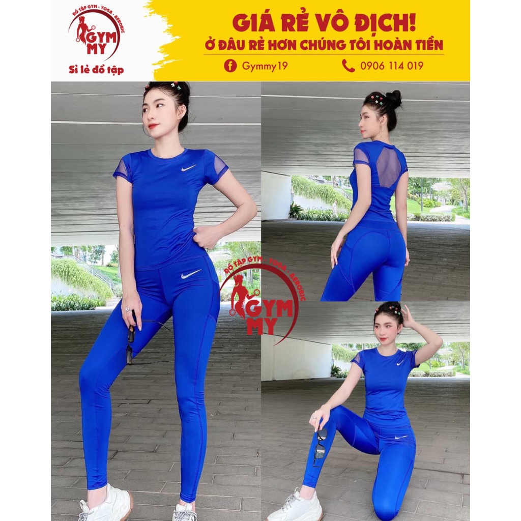 [Hàng xuất khẩu] Set dài phối lưới basic thể thao