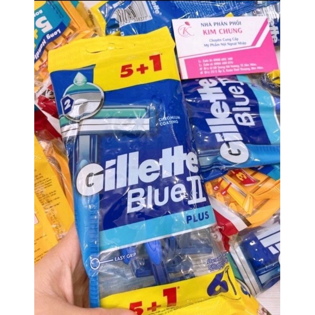 Dao cạo râu Gillette Blue II Plus Dao cạo râu Gillette Blue 2 Plus Cán xanh