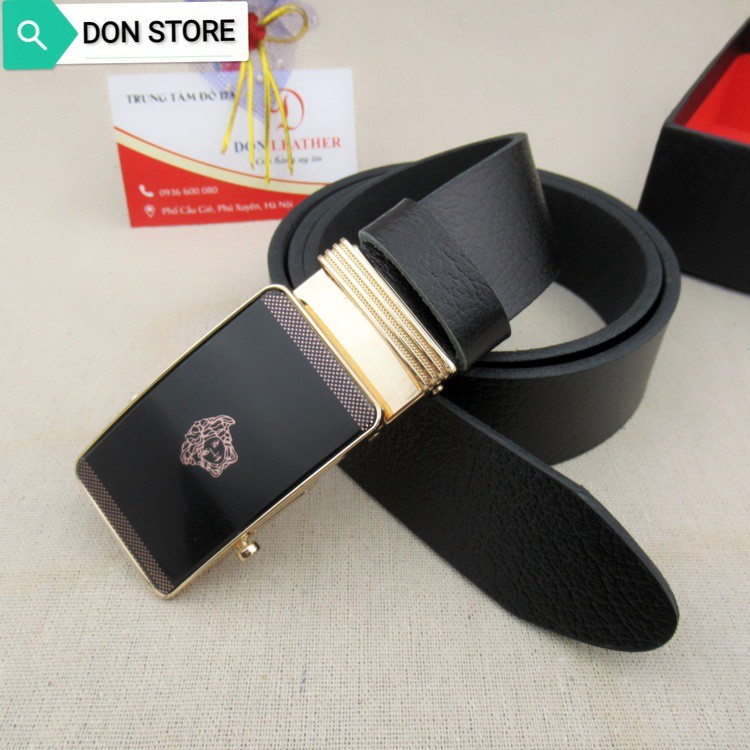 Dây Lưng Nam Khóa Tự Động Thép Không Rỉ Dây Da Bò Thật 100% Bảo Hành 12 Tháng