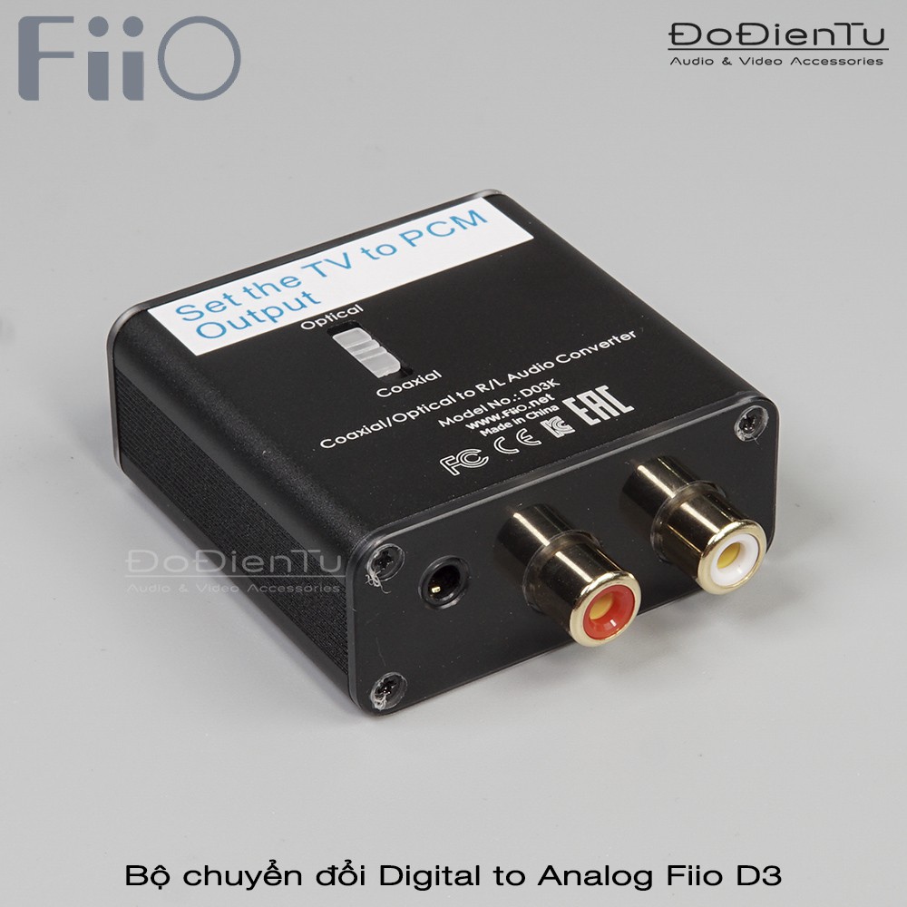 Fiio D03K - Bộ chuyển đổi âm thanh cáp quang optical sang bông sen